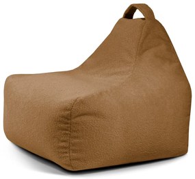 Fotoliu puf pentru copii maro cu tapițerie din țesătură bouclé Game Amuse – SLOWDOWN