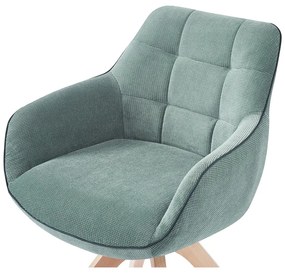 Set de scaune de sufragerie verde cu cotiere 2 buc. tapițat Donatelo – Marckeric