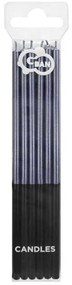 Colorat Platinum Blue, Lumânare de tort albastră, set de lumânări 6 buc.