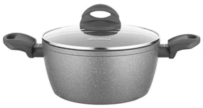 Oală cu capac Florina pentru inducție și gazLava Stone MG, 16 cm, 1,2 l