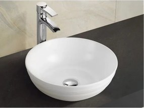 Lavoar pe blat Inter Ceramic Art rotund alb lucios 40 cm