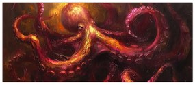 Tablou - Octopus, pictură în ulei (120x50 cm)