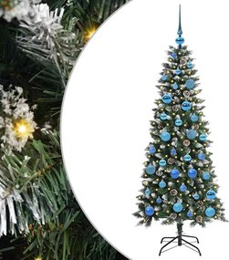 vidaXL Brad de Crăciun artificial Verde 150 cm PVC și Plastic și Oțel