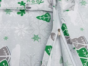 Lenjerie de pat din bumbac CHRISTMAS ELF verde Dimensiune lenjerie de pat: 70 x 90 cm | 140 x 200 cm