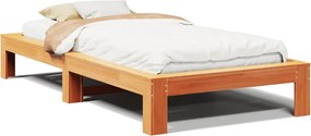 vidaXL Cadru pat fără saltea, maro ceruit, 90x190 cm, lemn masiv pin