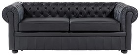 Canapea 3 locuri din piele Chichester (negru) . 1008702