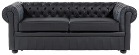 Canapea 3 locuri din piele Chichester (negru) . 1008702