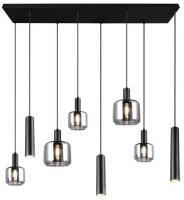 Lustră neagră cu abajur din metal/cu abajur din sticlă Mataro – Trio