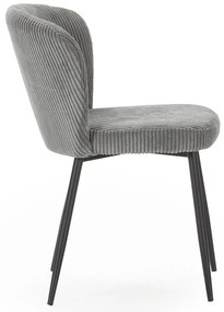 Scaune de dining gri 4 buc. din catifea reiată Megan – Marckeric