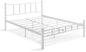 Pat metalic dublu ORMEL 120 x 200 cm, alb, capacitate de încărcare 120 kg