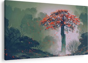 Tablou - Copacul roșu singuratic (90x60 cm)