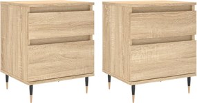 vidaXL Noptiere, 2 buc., stejar sonoma, 40x35x50 cm, lemn compozit