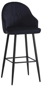 Scaun Bar Wella Catifea Neagra