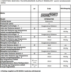 Plită ceramică încorporabilă HOMEFORT HFBK64T0B, fără cadru, 6000 W, senzor tactil, blocare pentru copii
