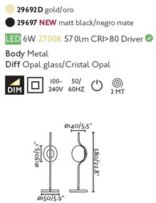 Lampa de masa LED dimabila design modern LE VITA LED Gold 29692D