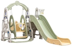 Tobogan 3 in 1 Pentru Copii NOVOKIDS™ Wonder Space Slide, Cu Leagan, Pentru Interior si Exterior, 187 centimetri panta alunecare, Maxim 25 Kg, Cos de