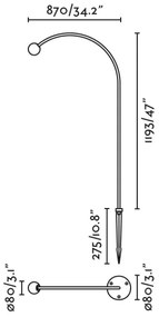 Lampă LED de exterior FARO 75562 CUCA LED/3W/24V 119,3 cm IP65 antracit