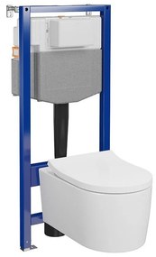 Set vas wc suspendat Inverto StreamOn cu capac soft close si rezervor incastrat C33 Aqua 50 pneumatic