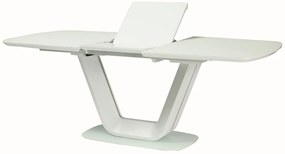 Masă de sufragerie extensibilă 140-200 cm Amanda (alb + alb) (pentru 8 și mai multe persoane). 1049881