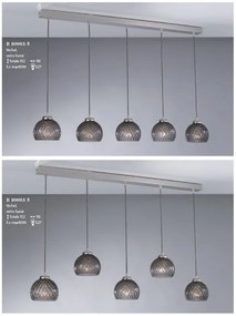 Lustra moderna cu 5 pendule design italian 10003 fumuriu