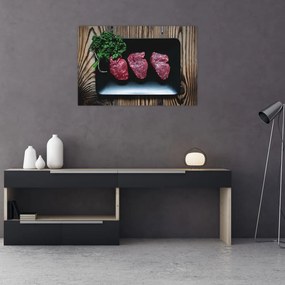 Tablou cu carne pe farfurie (90x60 cm)
