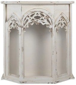 Dulap de perete, alb, din lemn, aspect vintage, Abbaye