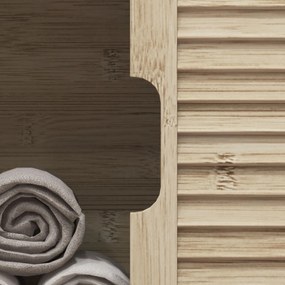 HOMCOM Mobilă sub lavabo din Bambus, Mobilă de Depozitare pentru Baie cu 2 Uși, 60 x 30 x 60 cm, Lemn Natural | Aosom Romania