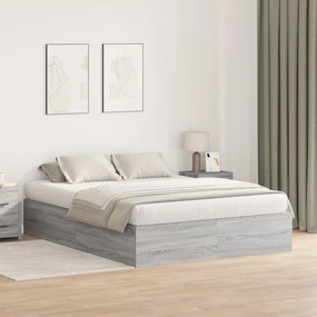 vidaXL Pat de depozitare Gri Sonoma 140x190 cm