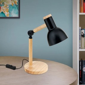 Veioza/Lampa de birou reglabila ANIKA lemn/negru