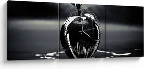 Tablou cu mărul negru (cu ceas) (90x30 cm)
