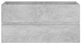 Dulap de chiuvetă, gri beton, 90x38,5x45 cm, pal