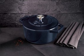 RESIGILAT - Oala fonta emailata cu capac 20 cm Aquamarine Berlinger Haus BH 6521