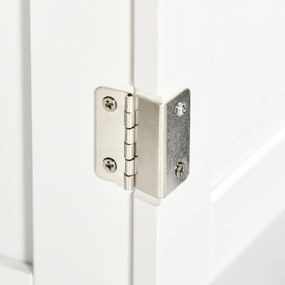 kleankin Dulap Sub Lavoar Baie cu 2 Uși și Raft Reglabil Alb și Lemn | Aosom Romania