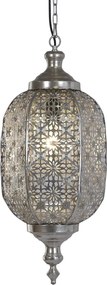 Lustră suspendată din metal, argintiu, 140 x 28 cm, „Loubressac”