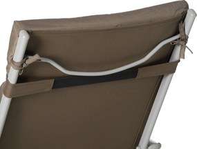 Outsunny Șezlong pliabil pentru plajă cu pernă, pernă de șezut, scaun reglabil cu spătar în 7 trepte, șezlong de grădină relaxant, suport până la 165 kg, pentru grădină, vacanță, outdoor, maro | Aosom Romania