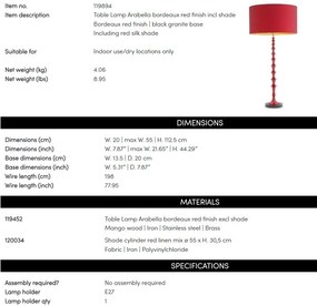 Veioza, Lampa de masa LUX Arabella rosu