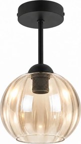 BRILAGI - lustra LED aplicată R GLASS 1xE27/60W/230V Ø 18 cm negru/bej fumuriu