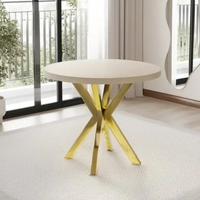 Scaun Barton, bej, profil din metal,auriu