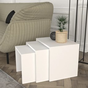 Măsuță auxiliară Zariel White, 3 buc.