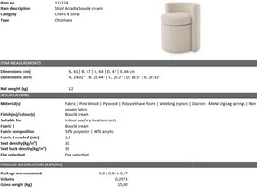 Fotoliu design LUX Arcadia, boucle crem 115224 HZ