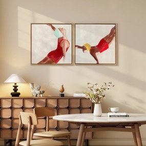 HOMCOM Set de 2 Tablouri pe Pânză, Artă Murală Modernă, Imprimare Artistică de Perete pentru Sufragerie și Salon cu Cârlige Incluse, 40x40 cm | Aosom Romania