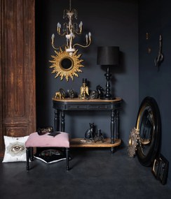 Suport lumanare negru, din aluminiu, Sheep Horns