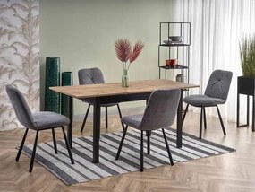Masă de sufragerie extensibilă 124-168 cm Guliv (negru + stejar wotan) (pentru 4 6 persoane). 1048905