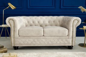 Canapea clasica stil englezesc Chesterfield 2 locuri, sampanie