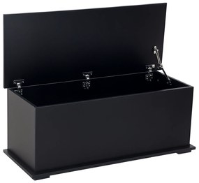 HOMCOM Cutie de depozitare cutie pentru jucării cu capacitate mare de depozitare și balamaua blocată din lemn 100 x 40 x 40 cm negru | Aosom Romania