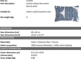 Perna decorativa design LUX Abacas albastru, alb