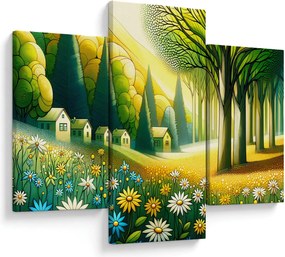 Tablou - Sat în galben-verde (90x60 cm)