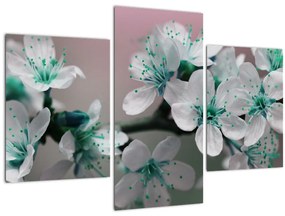 Tablou cu floare - turcoaz (90x60 cm)