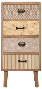 247379 vidaXL Dulap lateral cu 4 sertare, maro, 34,5 x 30 x 74,5 cm, MDF