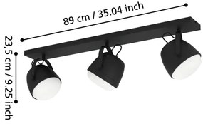 Spot Eglo 390045 UPANEMA 3xE27/28W/230V negru